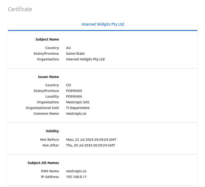 certificate view