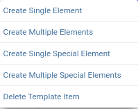 Manage elements menu