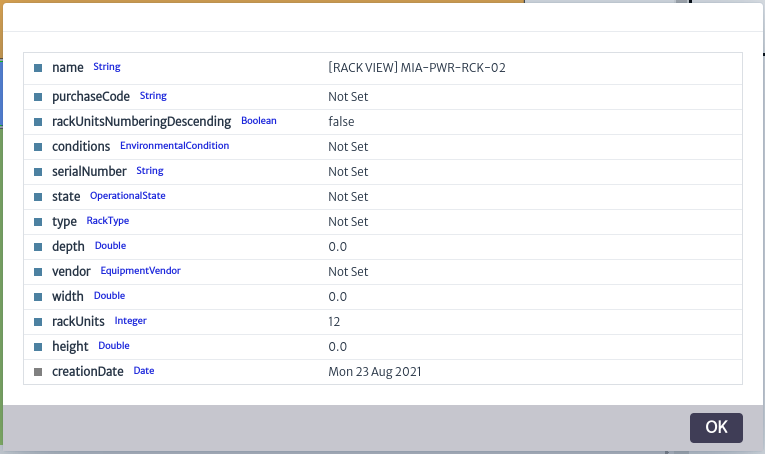 Edit Rack Properties