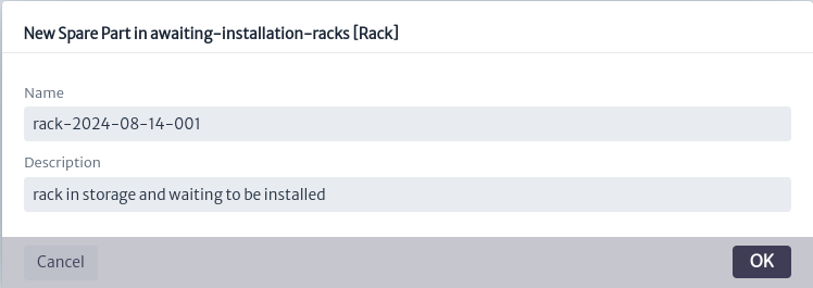 Add Parts Window