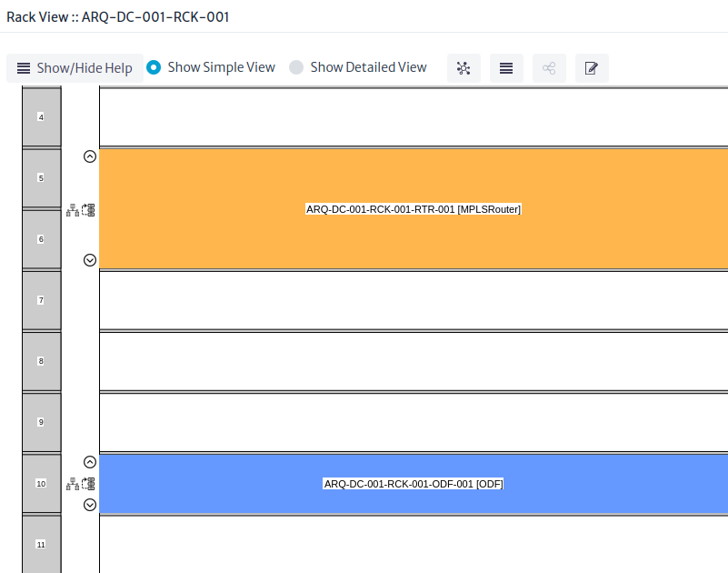 Simple Rack View of Rack in Data Center 001