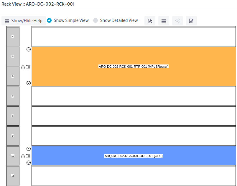 Simple Rack View of Rack in Data Center 002