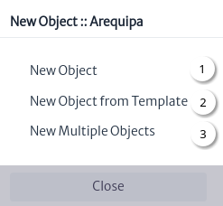 New Object window