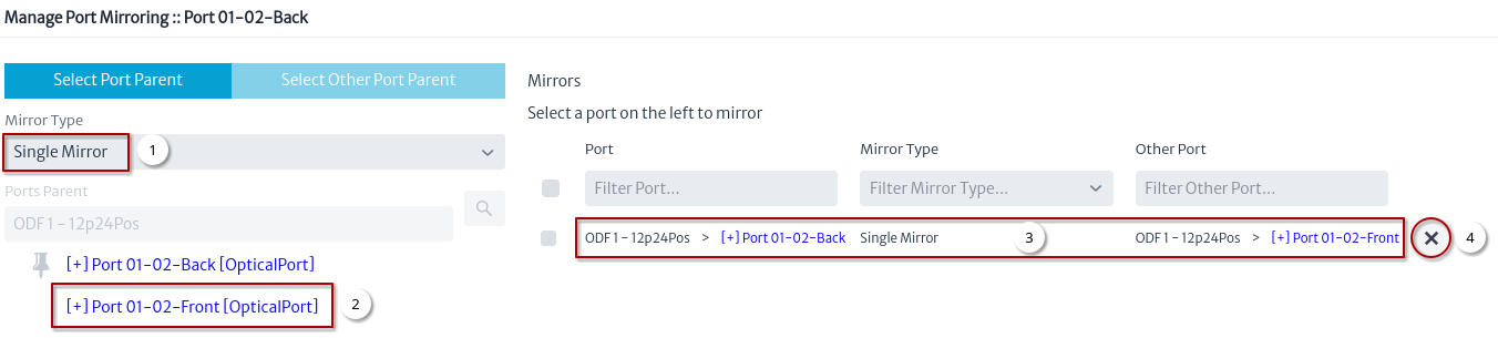 Manage Port Mirroring OpticalPort