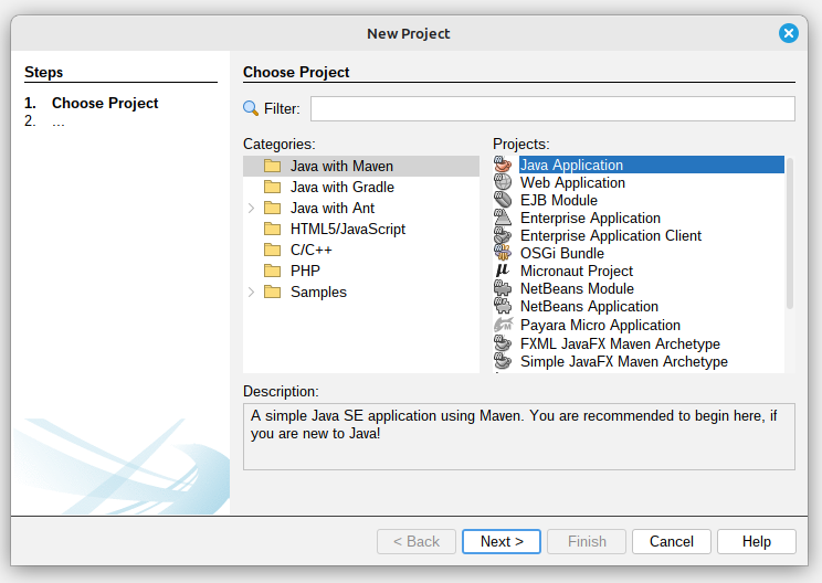 Create new Project